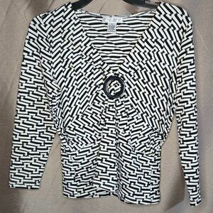 Rafael, Black, White , Top, Size: PS